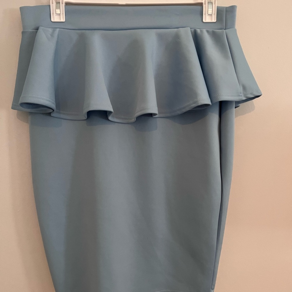 Blue peplum skirt